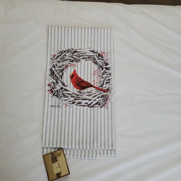 Cardinal Dish Towel NWT & Drying Mat NWT Winter Theme - Picture 13 of 15